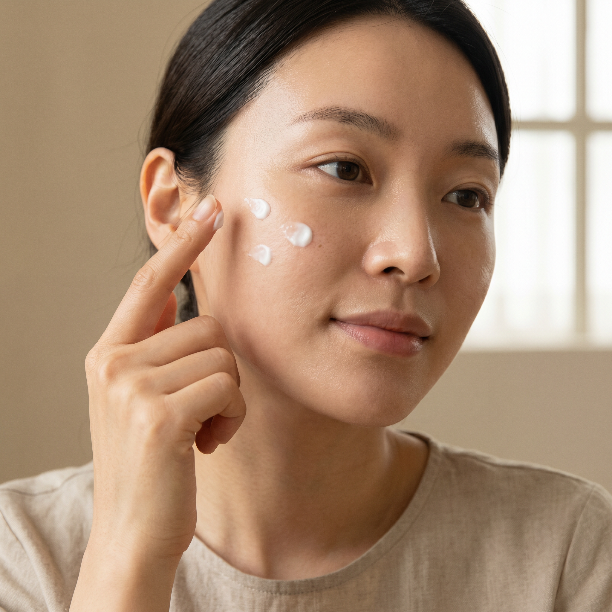 Brightening facial cream with ceramides and hyaluronic acid