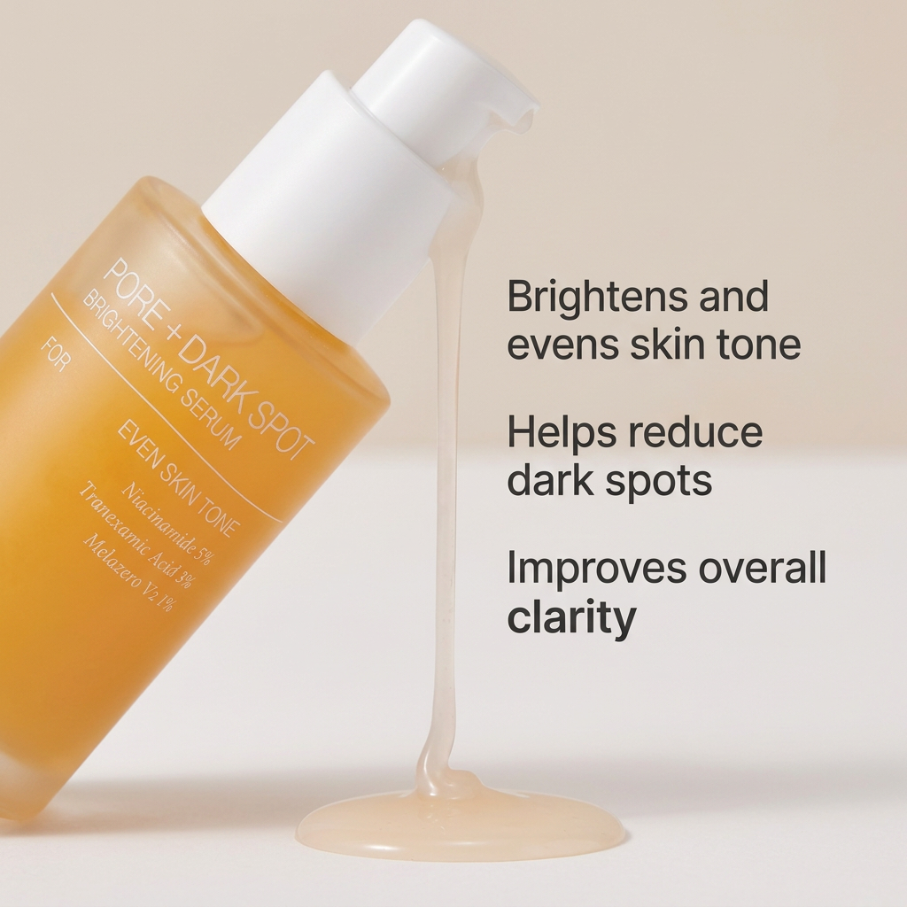 Korean skincare serum with niacinamide and tranexamic acid